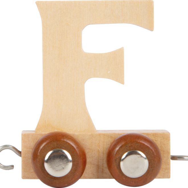 Dřevěný vláček vláčkodráhy abeceda písmeno F