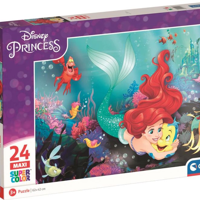 CLEMENTONI Puzzle Disney princezny: Malá mořská víla MAXI 24 dílků