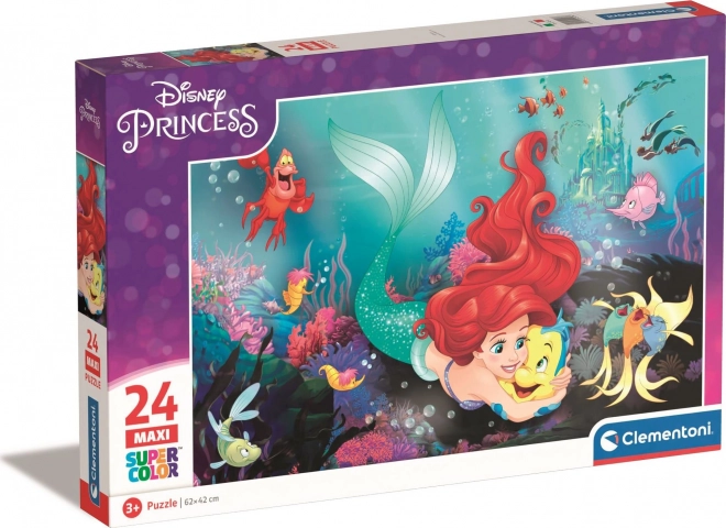 CLEMENTONI Puzzle Disney princezny: Malá mořská víla MAXI 24 dílků