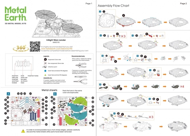 METAL EARTH 3D puzzle InSight Mars Lander