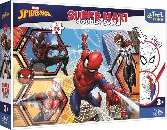 TREFL Oboustranné puzzle Spiderman jde do akce SUPER MAXI 24 dílků