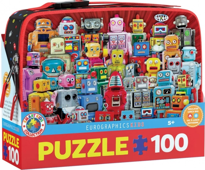 EUROGRAPHICS Puzzle ve svačinovém boxu Roboti 100 dílků