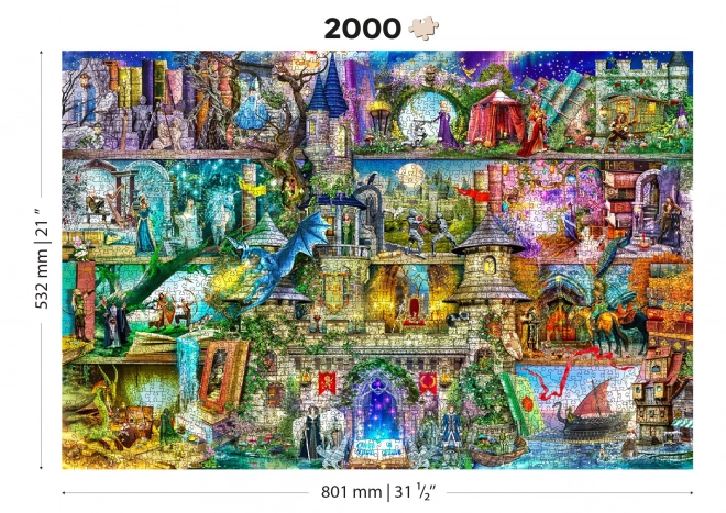 WOODEN CITY Dřevěné puzzle Byla jednou jedna pohádka 2v1, 2000 dílků EKO