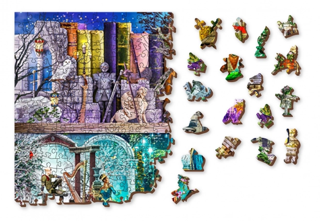 WOODEN CITY Dřevěné puzzle Byla jednou jedna pohádka 2v1, 2000 dílků EKO