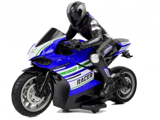 Sportovní závodní motocykl na dálkové ovládání 2.4G Range 35m Blue