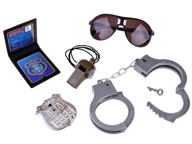Policejní set pro hru policista zbraň pouta ZA4826
