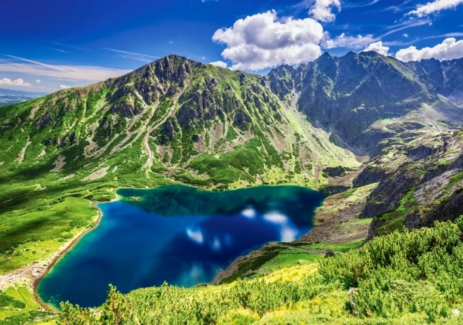 Puzzle 500 dílků Černé pleso Gąsienicowe Tatry Polsko