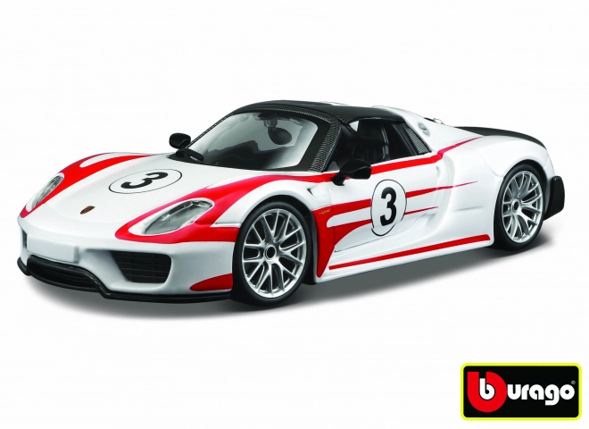 Bburago 1:24 Race Porsche 918 Weissach bílá 18-28009