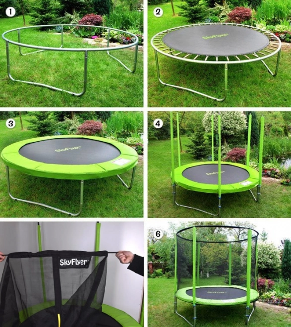 Trampolína SkyFlyer 2v1 s RINGEM 180cm s žebříkem