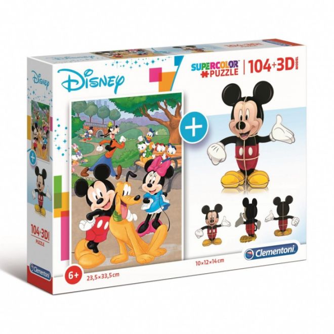 Puzzle Supercolors 104 dílků + 3D model Mickey Mous