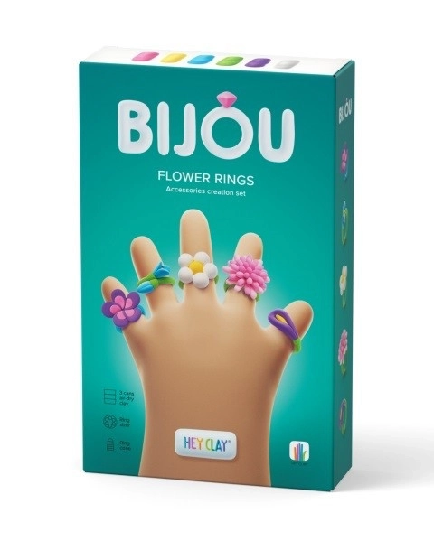 Hej Clay Plastové květinové prsteny Bijou