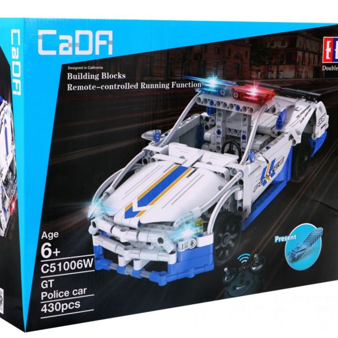 CaDA Technická stavebnice policejní auto na dálkové ovládání430 dílků.