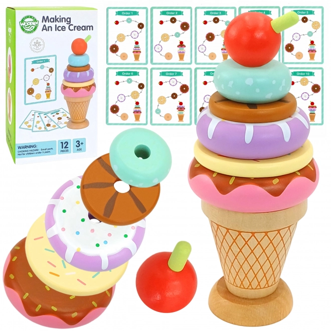 Woopie Green dřevěné zmrzliny montessori cukrárna