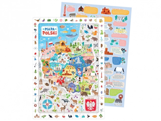 Pozorovací puzzle - Mapa Polska 100 prvků