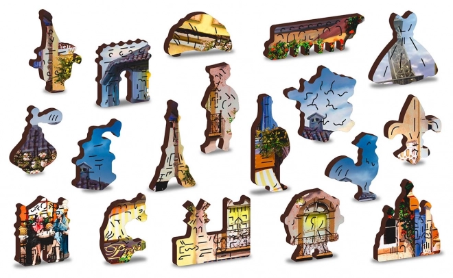 Wooden City Dřevěné puzzle Snídaně v Paříži 2v1, 300 dílků EKO