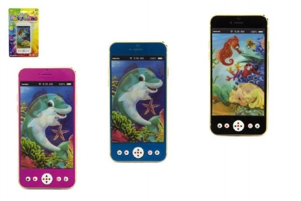 Mobil/telefon plast 13cm na baterie se světlem se zvukem mix druhů na kartě