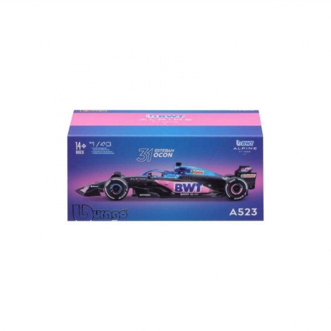 Bburago 1:43 RACE Formula F1 - BWT Alpine F1 Team A523 (2023) #31 (Esteban Ocon)