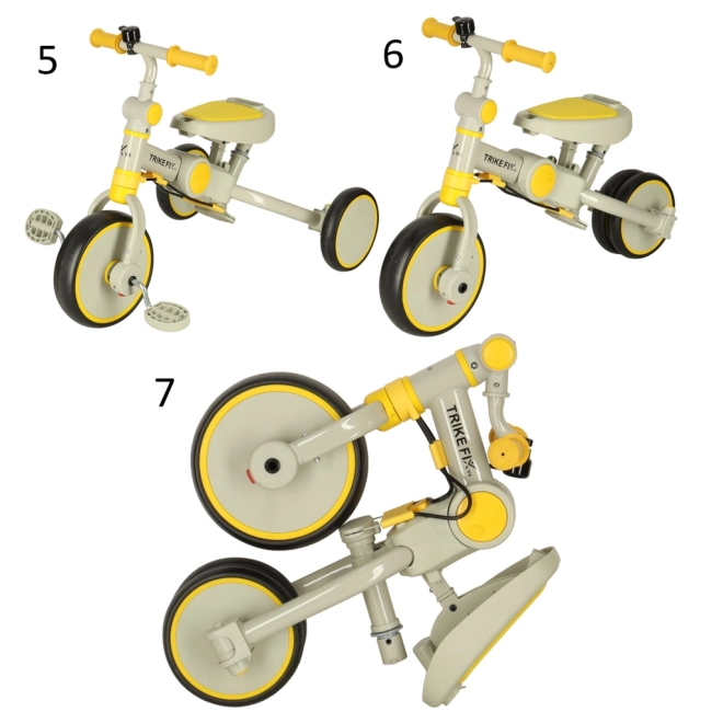 Tříkolka TRIKE FIX V4 se stříškou – Žlutošedá