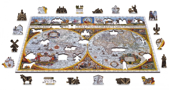 WOODEN CITY Dřevěné puzzle Antická mapa Nova Terrarum 2v1, 505 dílků EKO