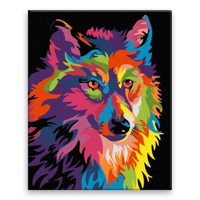 Sada na diamantové malování - duhový vlk