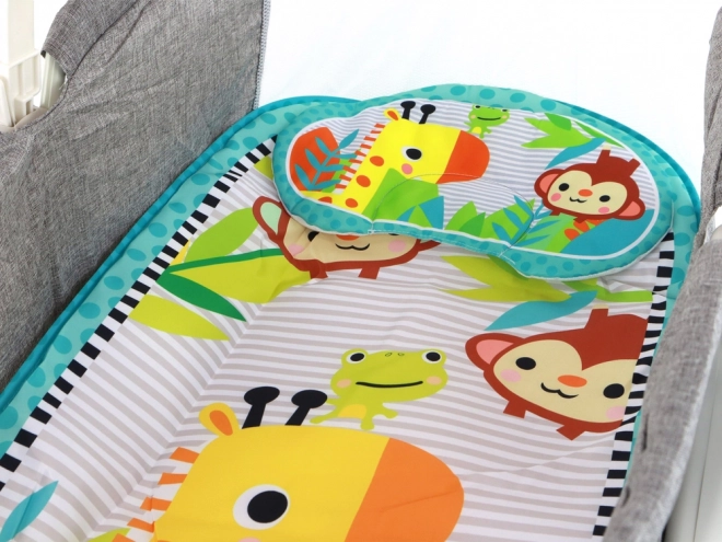 Multifunkční dětská postýlka 2v1 Baby Mat Sounds Vibration Grey