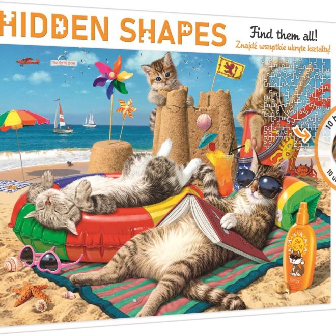 TREFL Puzzle Hidden Shapes: Kočičí prázdniny 1011 dílků