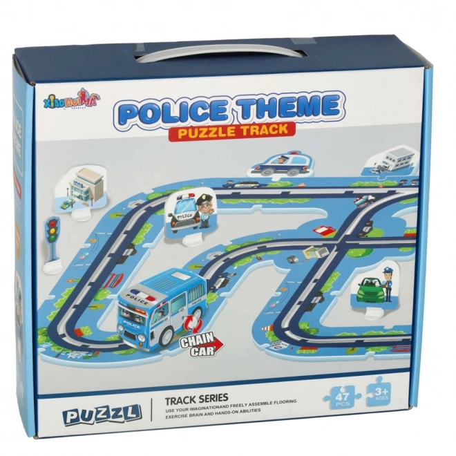 Autodráha puzzle policejní městská vozidla 47 dílků