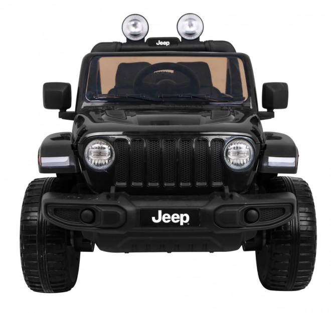 Jeep Wrangler Rubicon baterie pro děti černá + dálkové ovládání + MP3 LED rádio + EVA kola