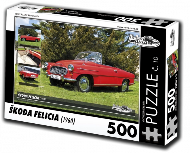 RETRO-AUTA Puzzle č. 10 Škoda Felicia (1960) 500 dílků