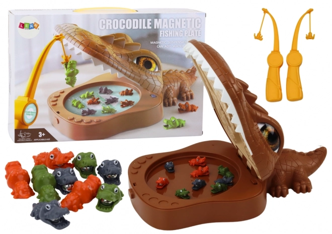 Hra na chytání krokodýlů Magnetic Crocodile Brown