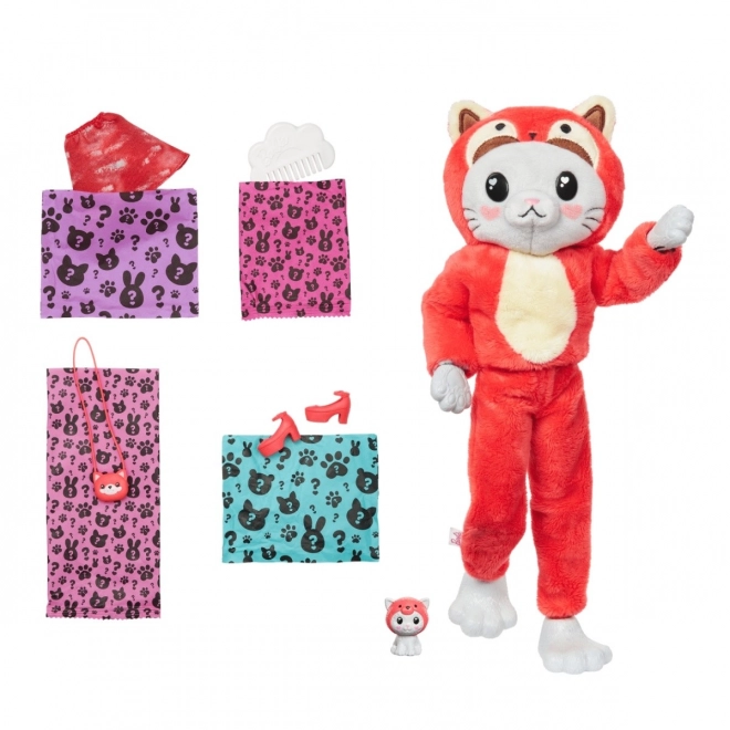 Panenka Barbie Cutie Reveal - Cat-Panda Red