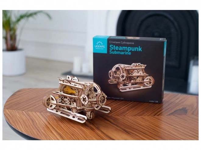 Ugears 3D dřevěné mechanické puzzle Steampunková ponorka