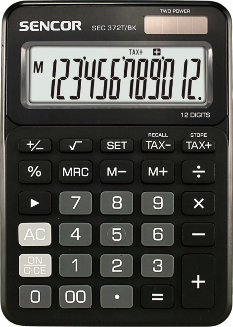 Stolní kalkulačka SEC 372BK s velkým 12místným LCD displejem