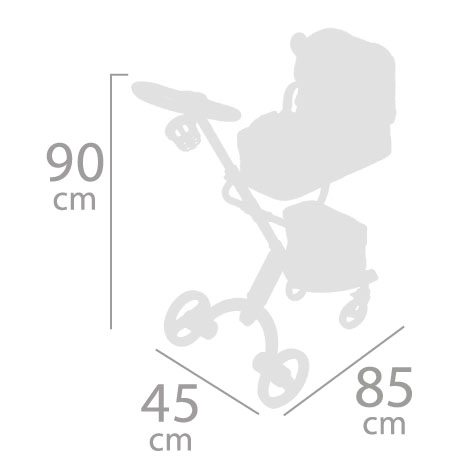 DeCuevas 81535 Moderní kočárek pro panenky 3v1 s taškou Sky 2020 - 90 cm