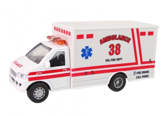 Ambulance Rescue Vehicle Friction Drive 2 barvy