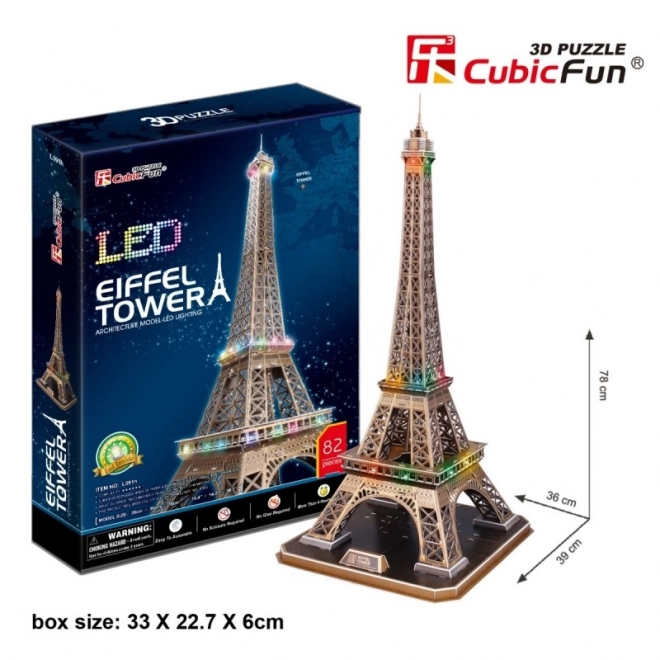 Puzzle 3D Eiffelova věž / led - 82 dílků