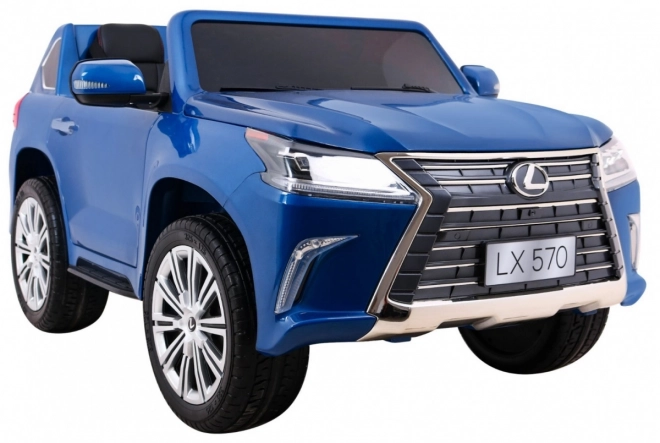 Lexus LX570 Malované auto pro 2 děti Modrá + dálkové ovládání + EVA kola + rádio s LED MP3