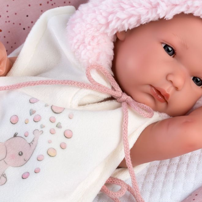 Llorens 63544 NEW BORN HOLČIČKA - realistická panenka miminko s celovinylovým tělem - 35 cm