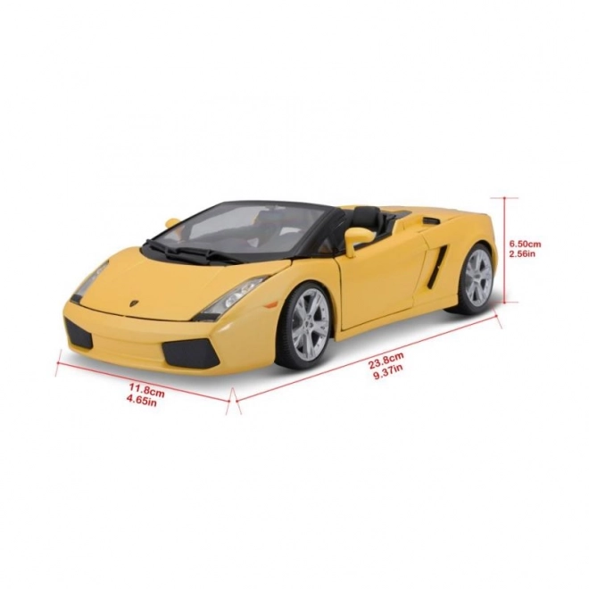 Kovový model autíčka Lamborghini Gallardo Spyder žlutý