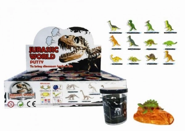 Sliz - hmota 80g Dinosaurus 6cm mix druhů 24ks v boxu