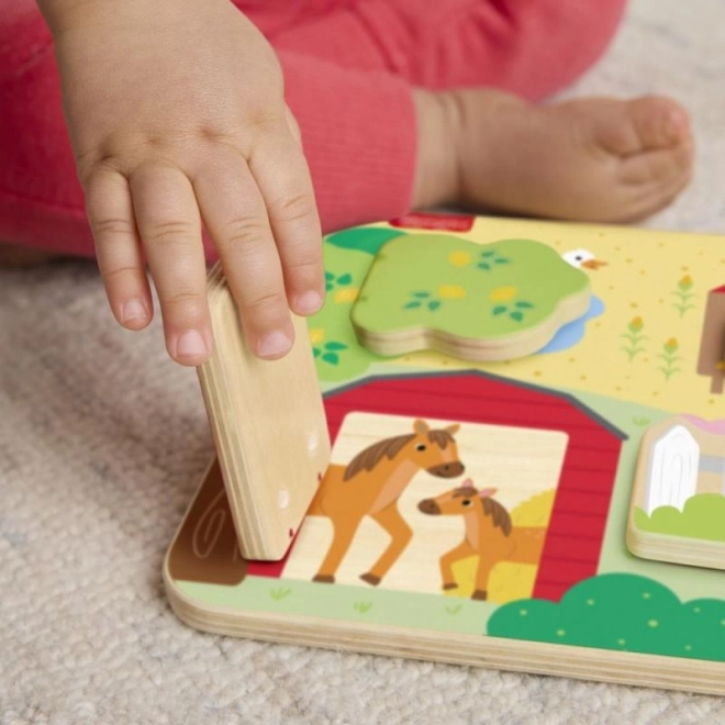 Fisher-Price Dřevěná hra na schovávanou se zvířátky