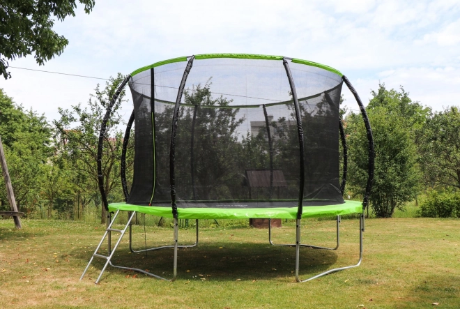 PIXINO Trampolína Deluxe 366 cm s ochrannou sítí a žebříkem