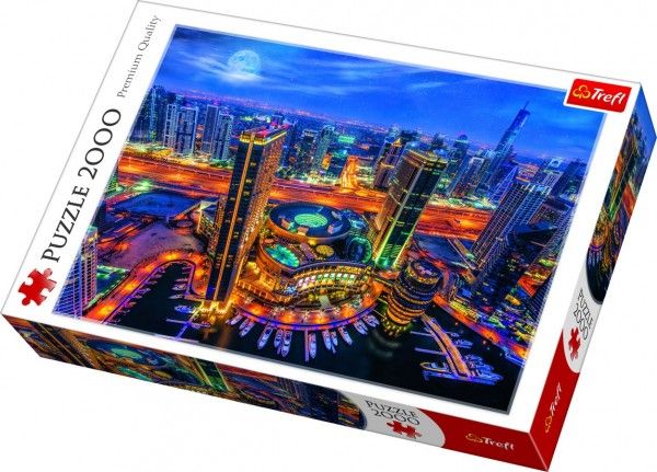 Panoramatické puzzle Světla v Dubaji 2000 ks