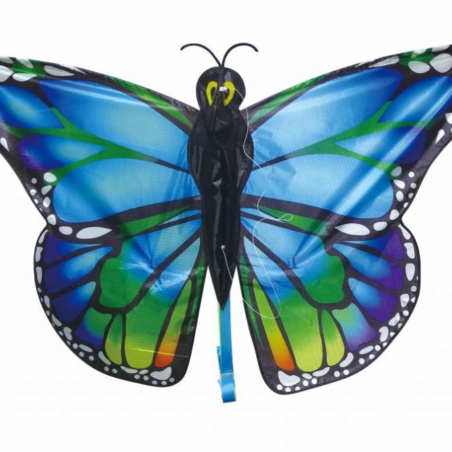 Létající velký dral Motýl modrý 126 x 50 cm