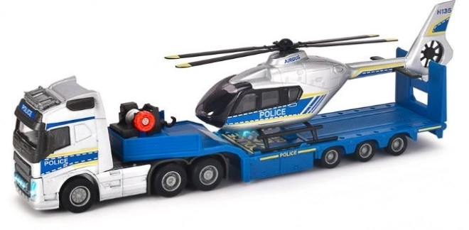 Policejní set Grand Volvo truck + vrtulník 35 cm