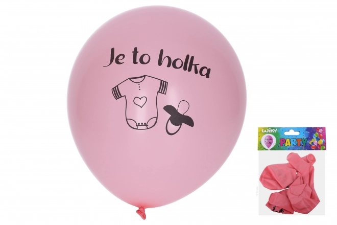 Balónek nafukovací Holka 30 cm - sada 5 kusů