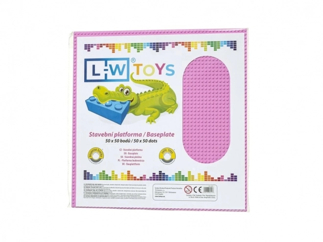 L-W Toys Velká podložka na stavění 50x50 bodů růžová