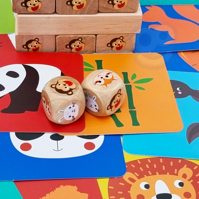 Dřevěná hra Jenga Zvířata TOOKY TOY