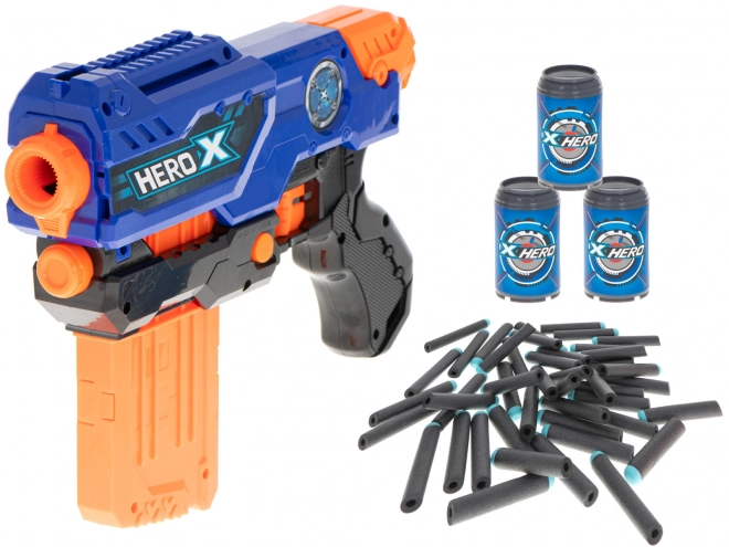 Kulomet na pěnové šipky NERF + zásobník + 3 terče + 48 šipek