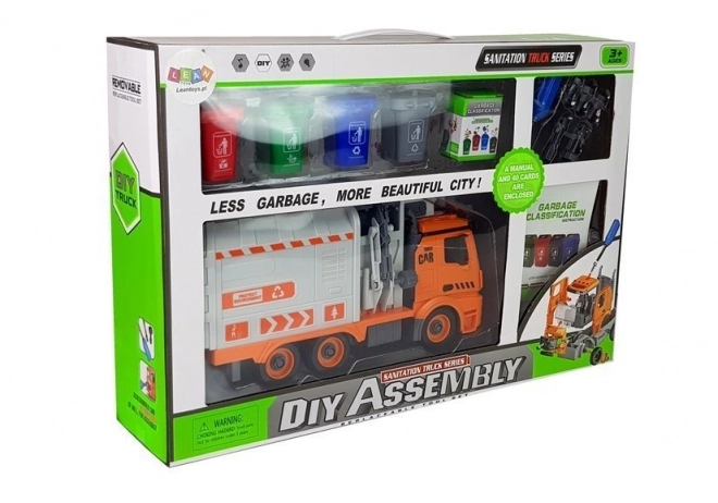 DIY Garbage Truck Set Hra na třídění odpadu Šroubovák Zvuk Světelné efekty